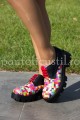 Pantofi sport dama din piele negru-multicolor