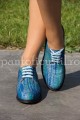 Pantofi oxford din piele albastru multicolor