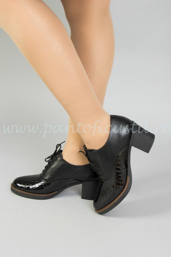 Botine pantof negre