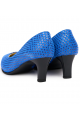 Pantofi stiletto albastrii din piele cu toc de 5 cm