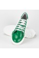 Pantofi sport dama  din piele alba cu verde