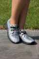 Pantofi dama sport din piele gri cu print