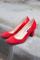 Pantofi rosii din piele marimea 36 cu pret redus