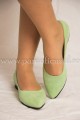 Pantofi verzi din piele verde cu varf ascutit