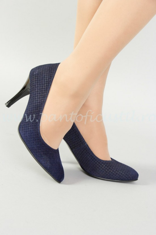 Pantofi bleumarin cu toc stiletto 